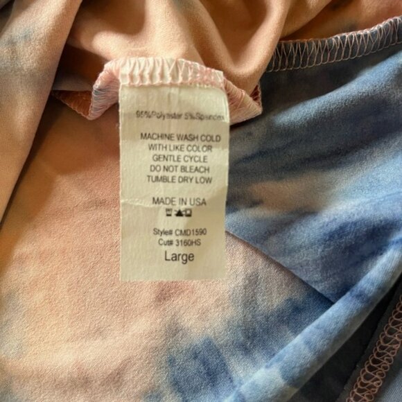 Bump Girls Maternity Womens sleeveless blue/pink Tie Dye bodycon dress, Size L - Picture 4 of 6